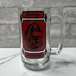 Georgia Bulldogs Red Glass Mug